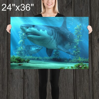 The Biggest Shark - Print - Megalodon Wall Art - image3